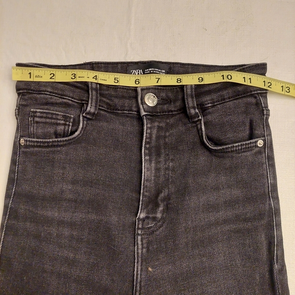 Zara Black Acid Wash Denim High Rise Skinny Jeans Stretch Women's Size 4 - Picture 8 of 12